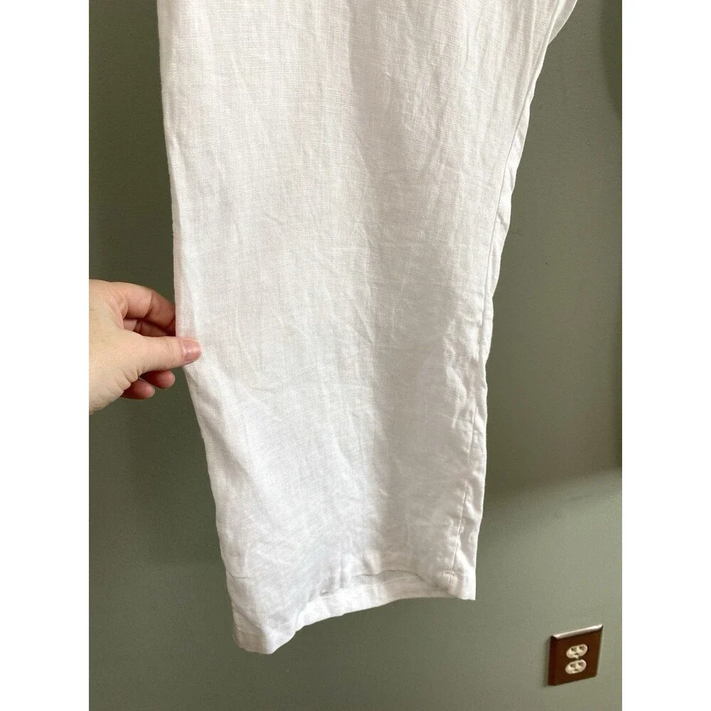 Bruno 100% Linen Pants Lightweight Pull On Drawstring Mens XL White Beach Resort